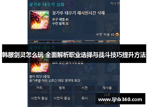 韩服剑灵怎么玩 全面解析职业选择与战斗技巧提升方法